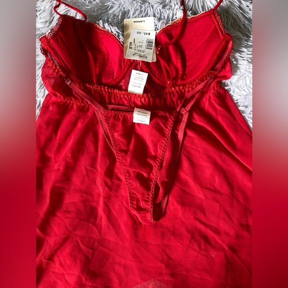 Red front closure babydoll lingerie with thong NWT - Picture 2 of 10